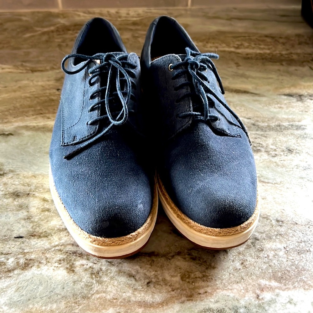 Clarkes Artisan blue suede platform